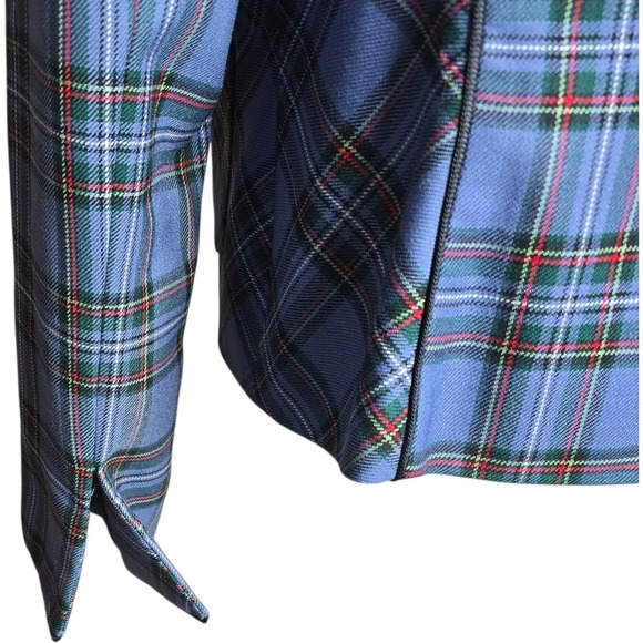 Pendleton Vintage Blue Plaid Wool Cropped Blazer Jacket Size 10 - Picture 4 of 11